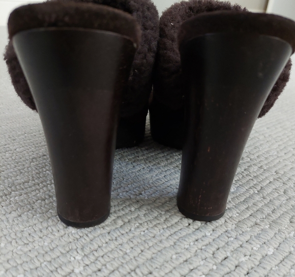 Coach suede clogs with fur - Picture 4 of 14